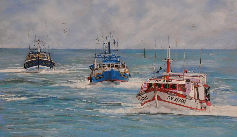 Retour-peche-guilvinec.jpg -  Pastel format /size 70 x 100