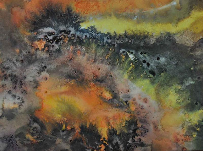 eruption.JPG - Technique mixte