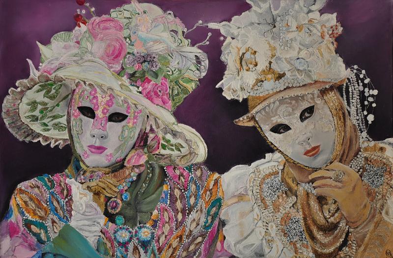 les-2-joelle.jpg - Painting oil on canvas -Huile sur toile format /size  40x60