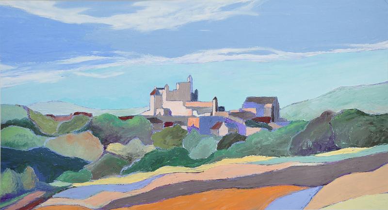 le-chateau2.jpg - Painting oil on paper -Huile sur papier format /size 30x60