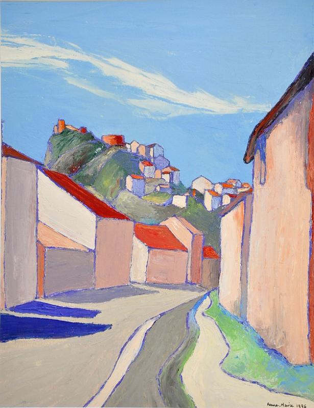 village2.jpg - Painting oil on paper -Huile sur papier format /size 40x30