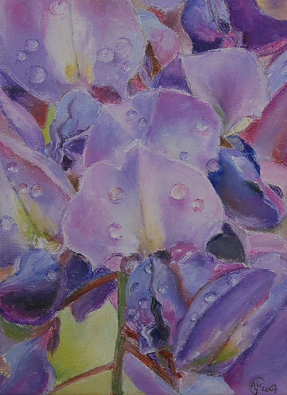 glycines.jpg - Painting oil on canvas -Huile sur toile format /size 18x24