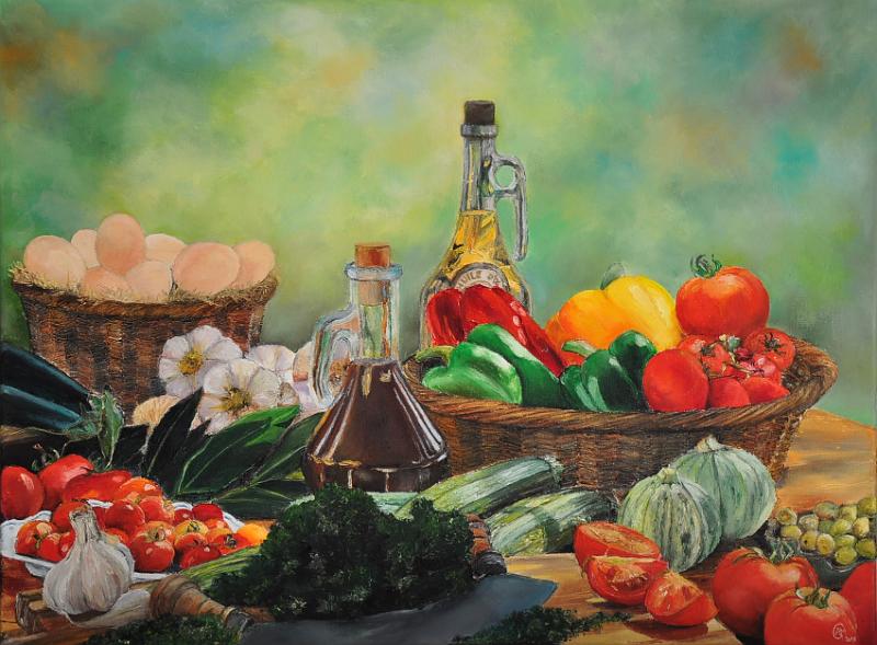 Recette-provencale2.jpg - Painting oil on canvas -Huile sur toile format /size  60x80